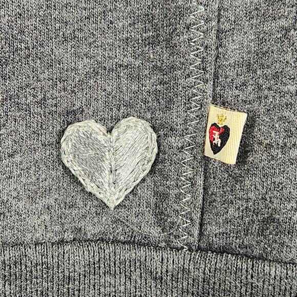 Twisted Heart Womens SZ M Y2K Zip Up Sweatshirt Jacket Bling Crown Baddie Gray - Picture 10 of 16